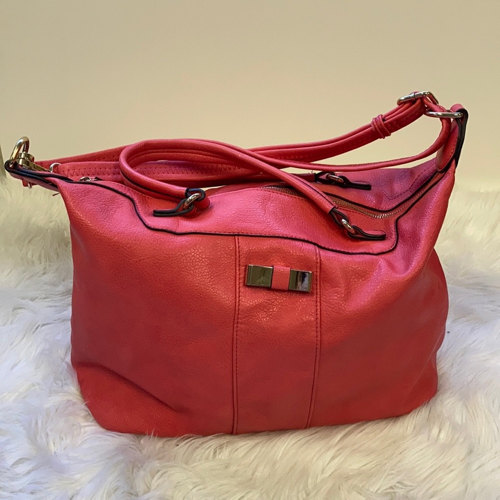 Pink Leather Tote Bag